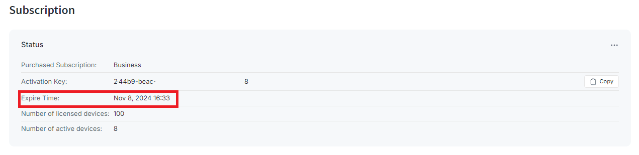 License Expire Time field