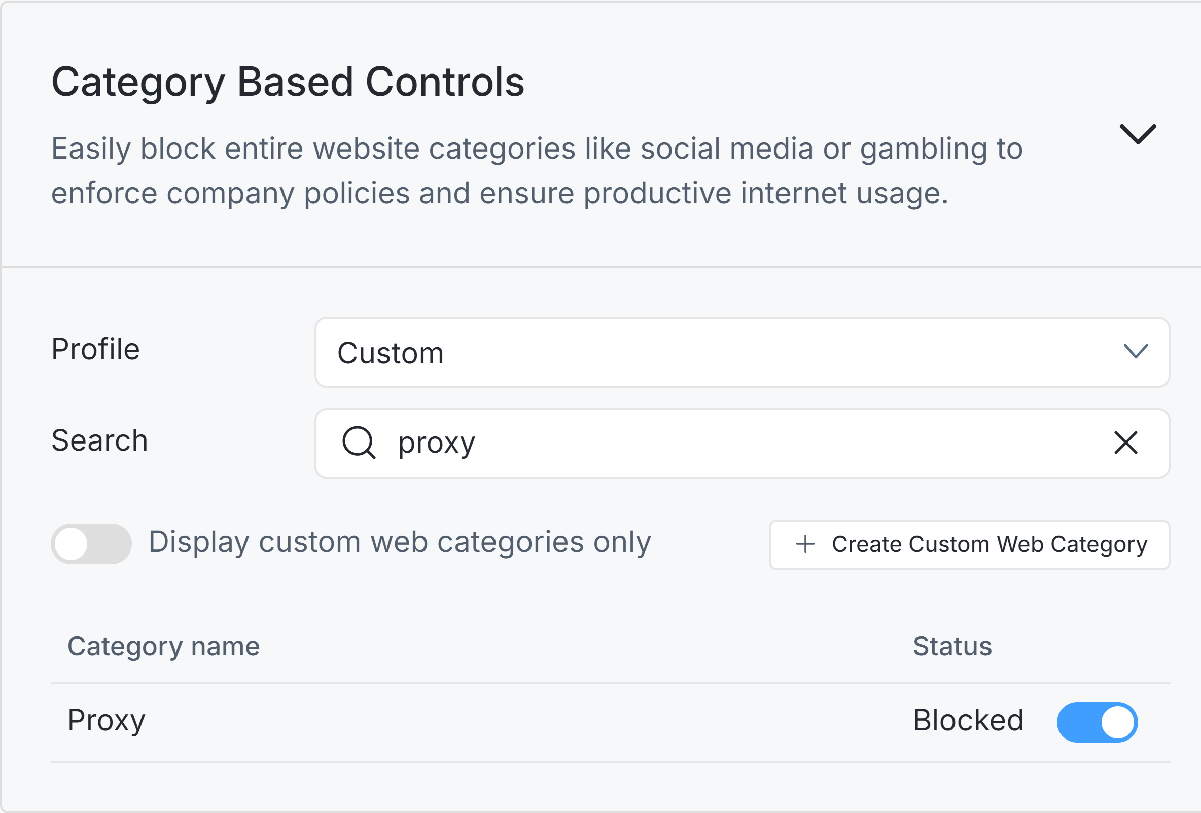 Zenarmor Blocking Proxy under Web Controls