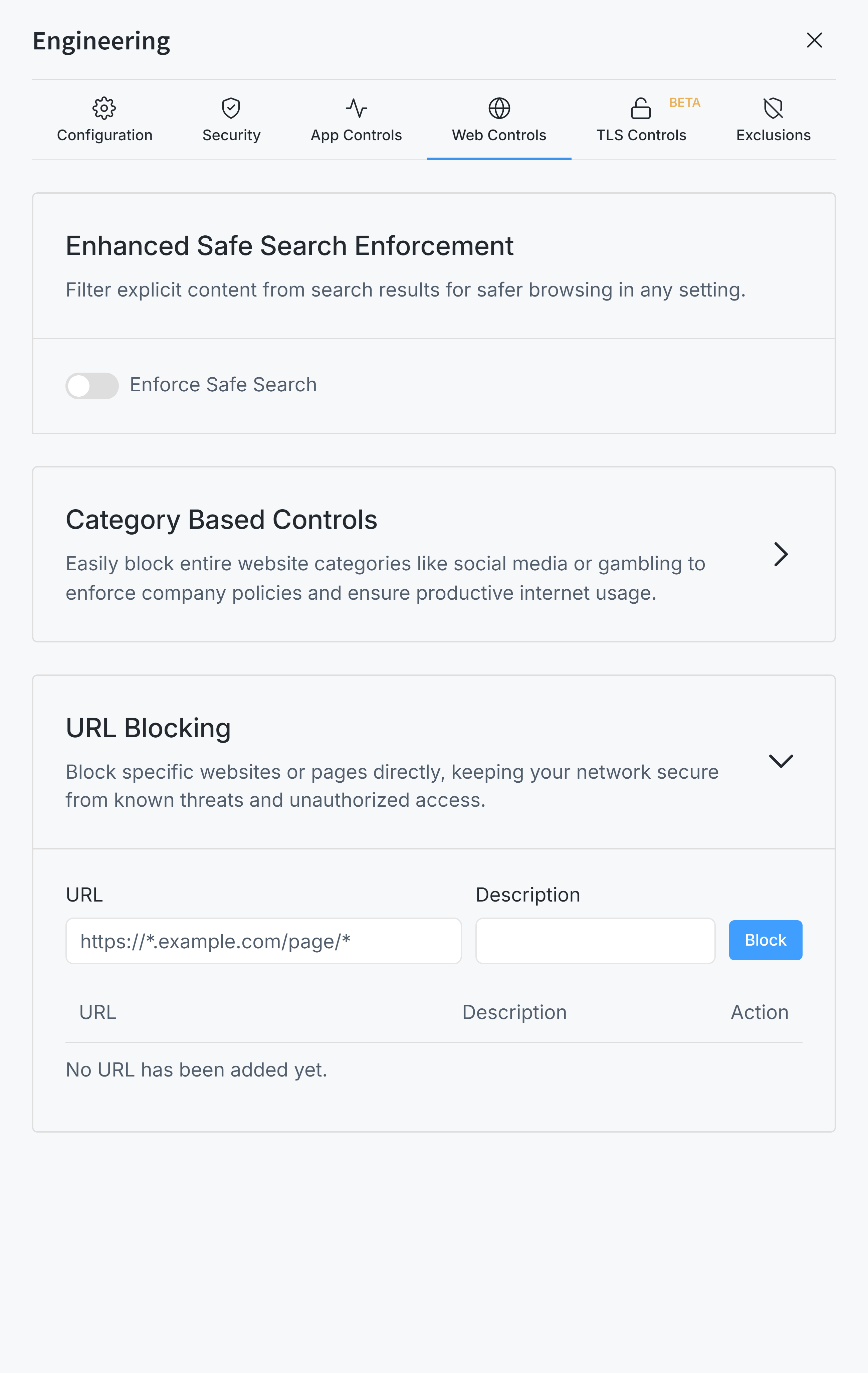 Zenarmor URL and URL regex-based blocking