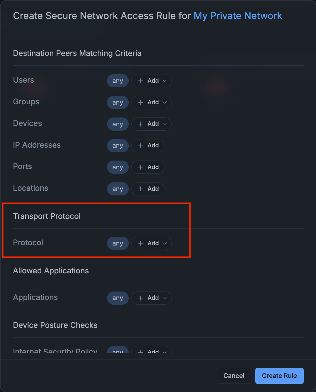 Select Transport Protocol