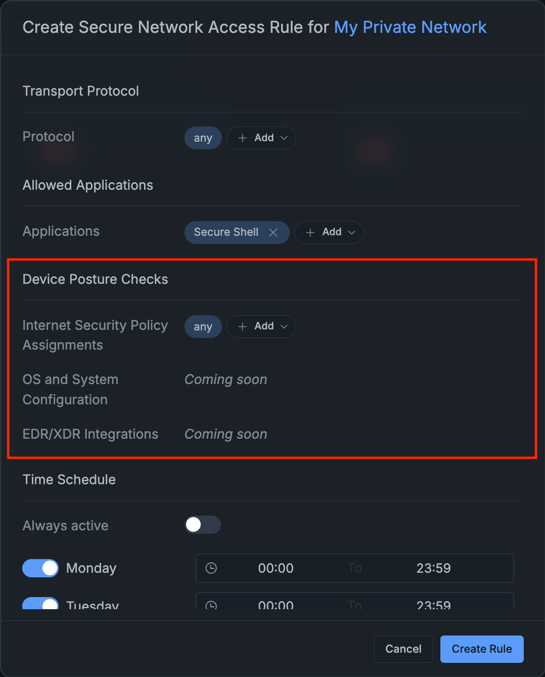 Device Posture Checks Panel
