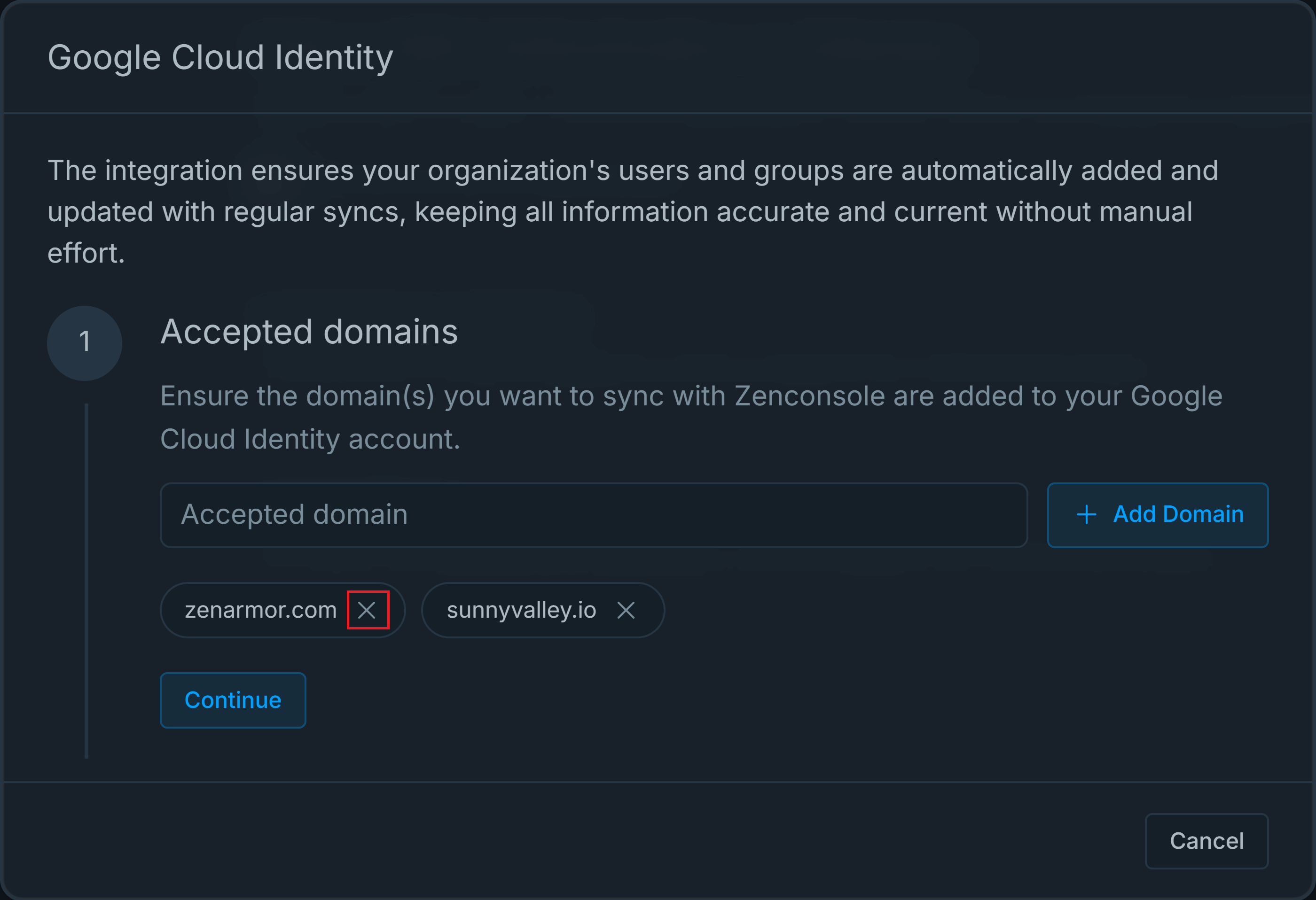 Accepted domains