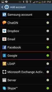 Access account on android