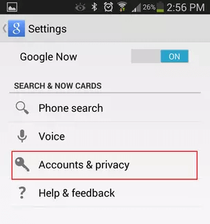 Access account privacy on android