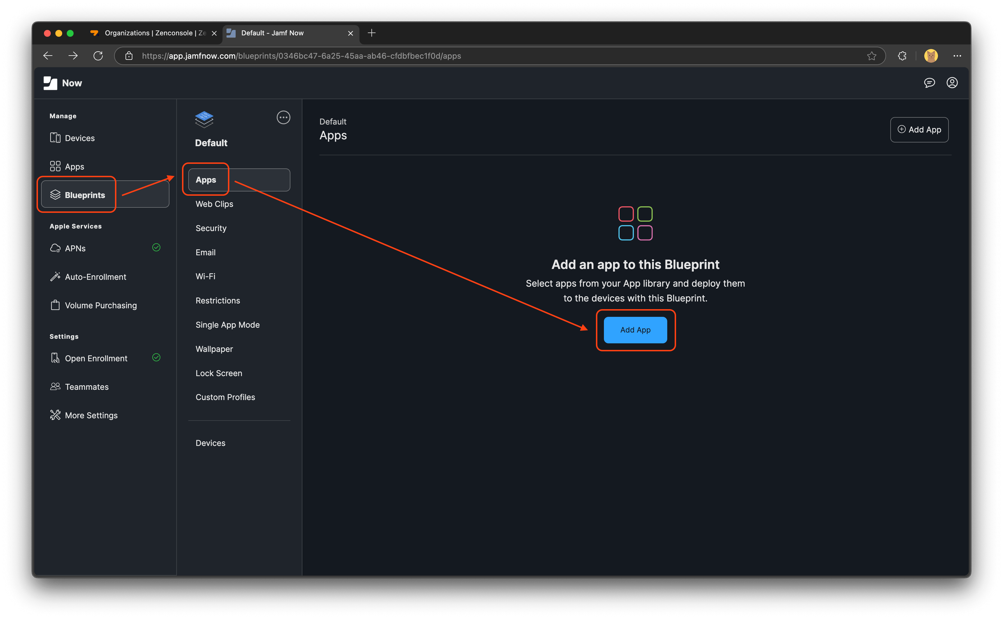 Adding the Application to the Blueprint Channel