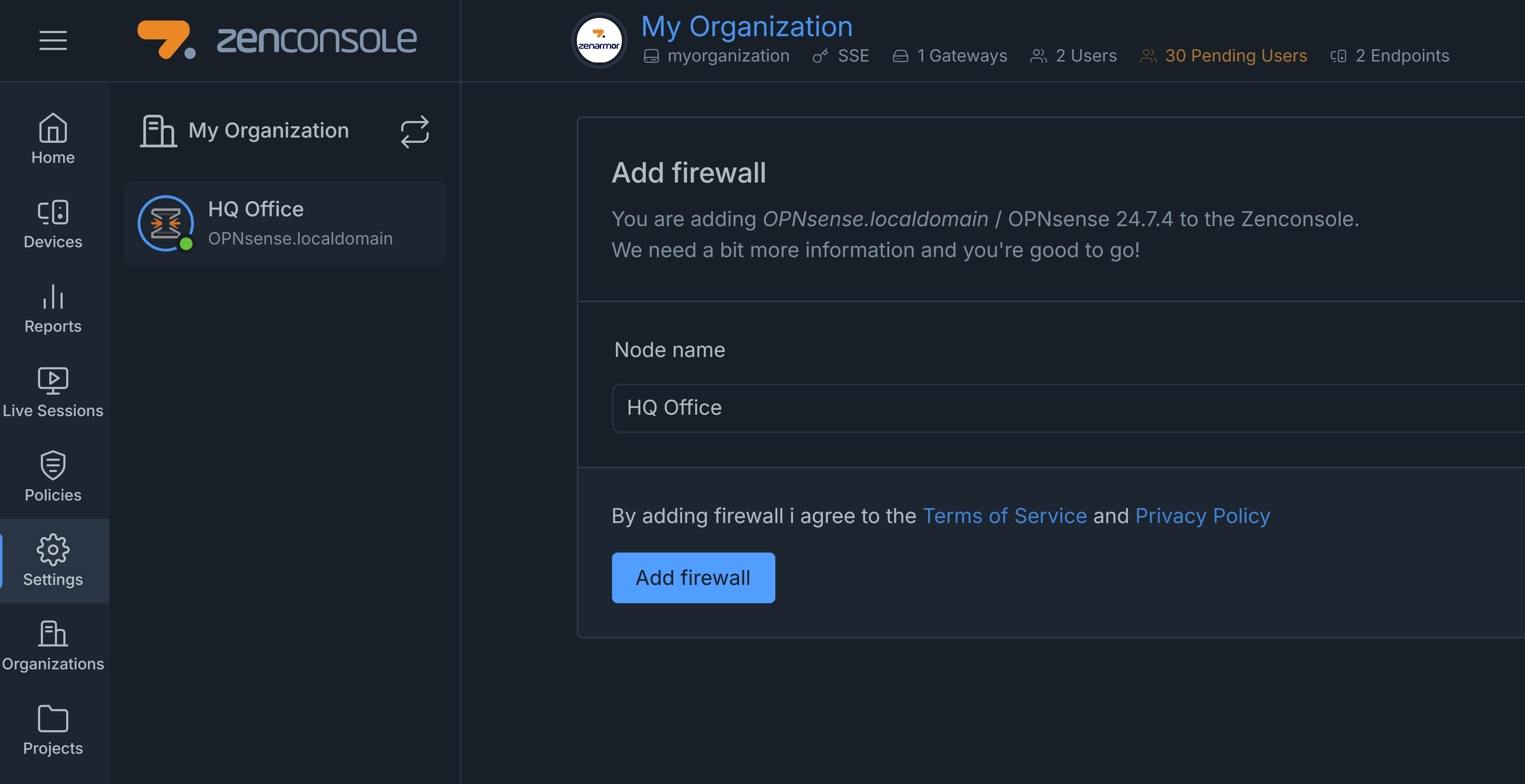 Adding Firewall