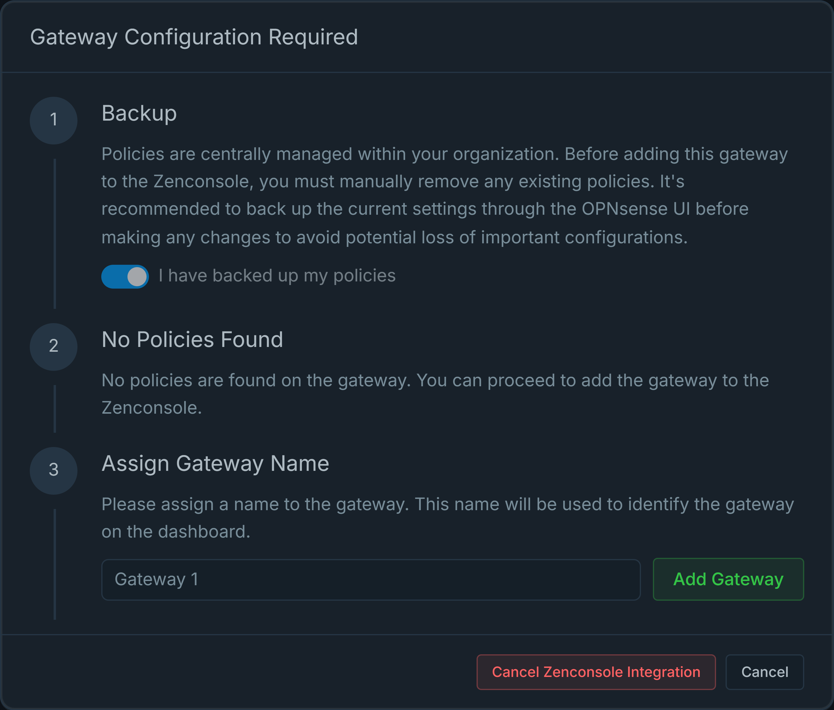 Adding Gateway