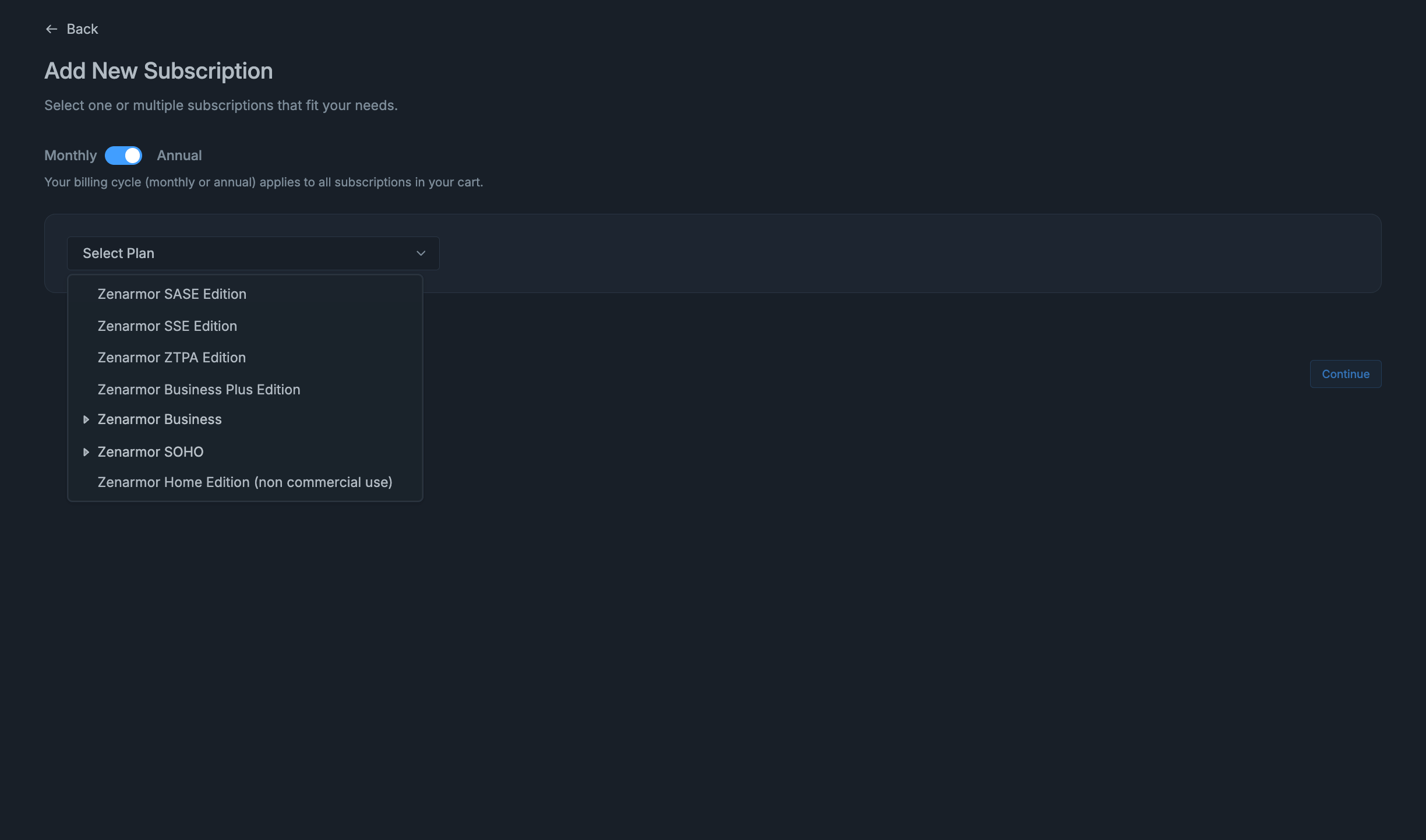 Zenconsole Cloud Central Management - Purchase Subscription