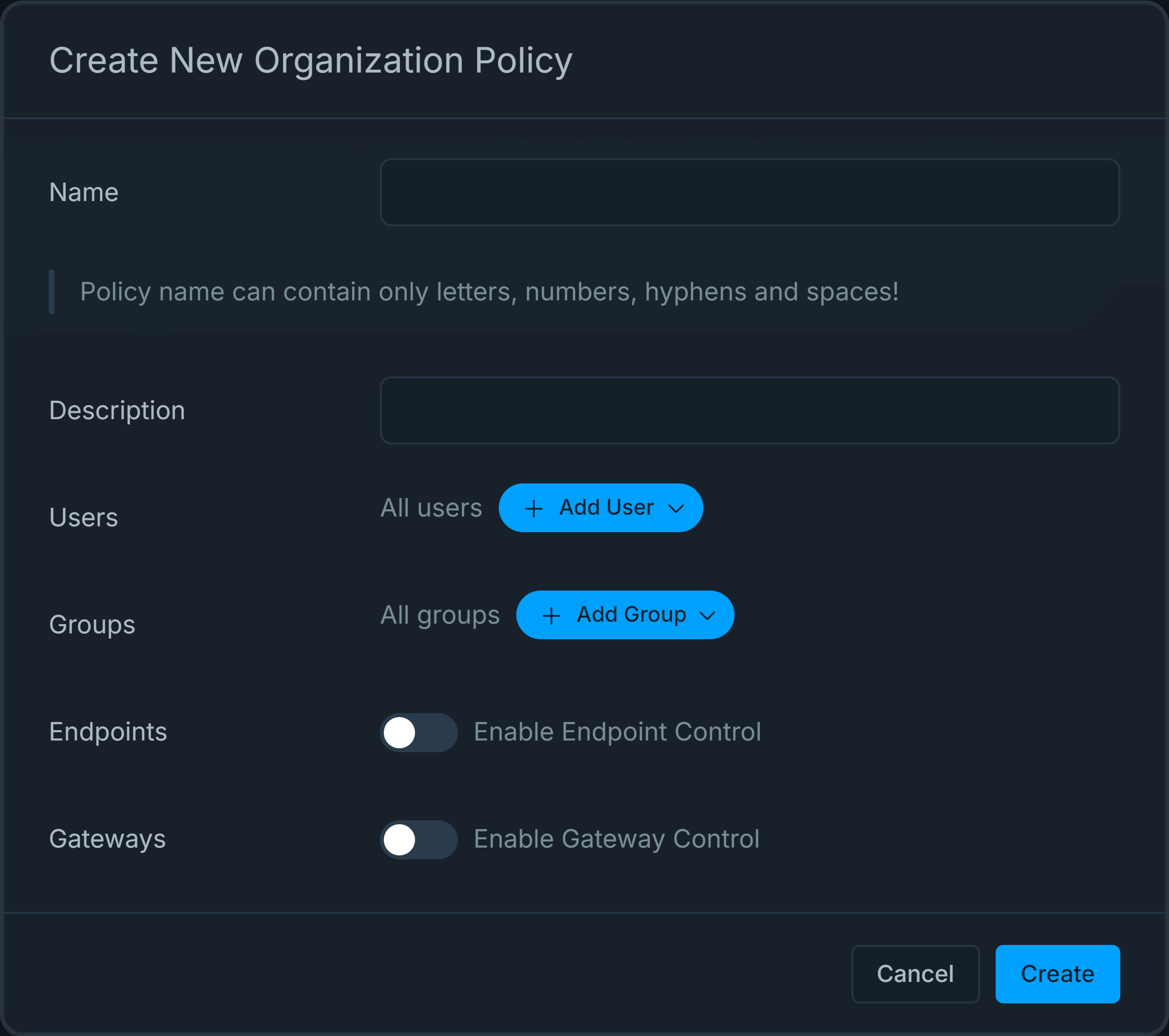 Adding New Policy