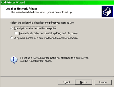 Add Printer Wizard