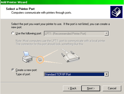 Select a  Printer Port