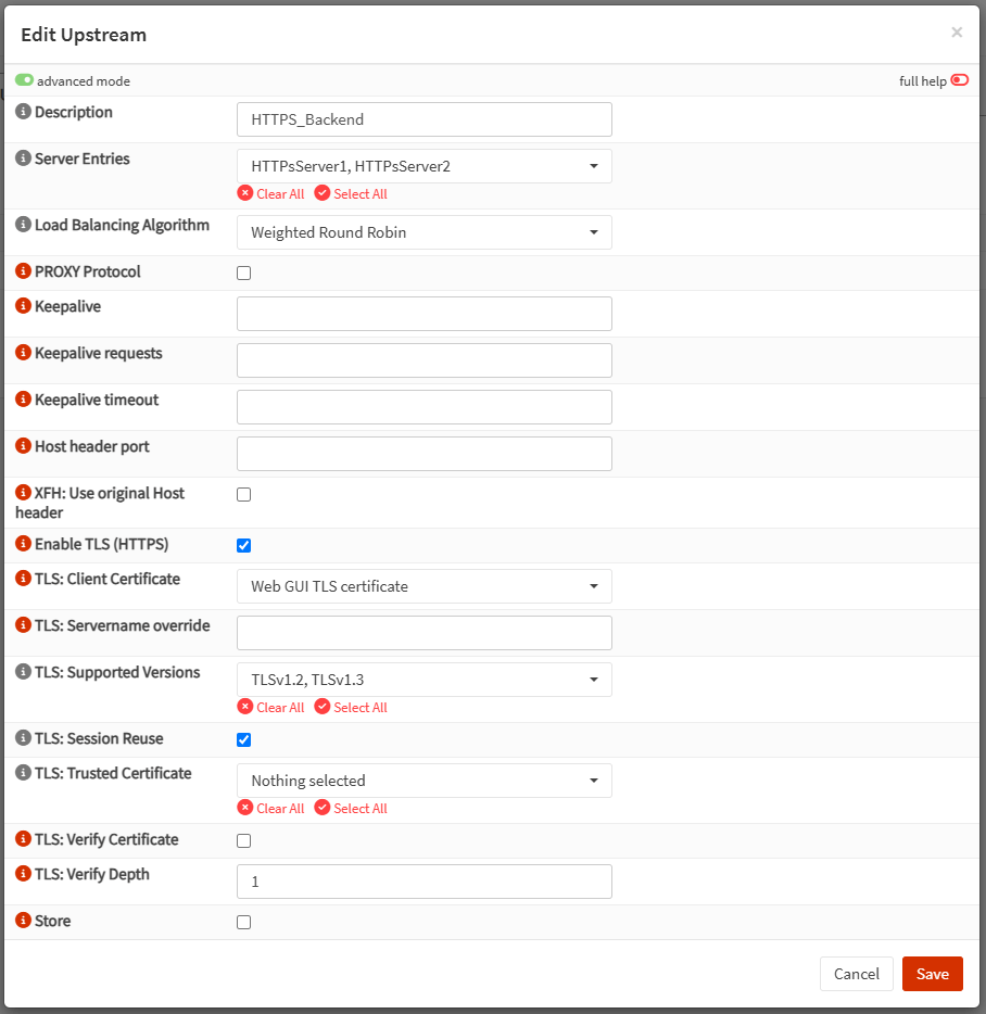 Adding Upstream for HTTPS