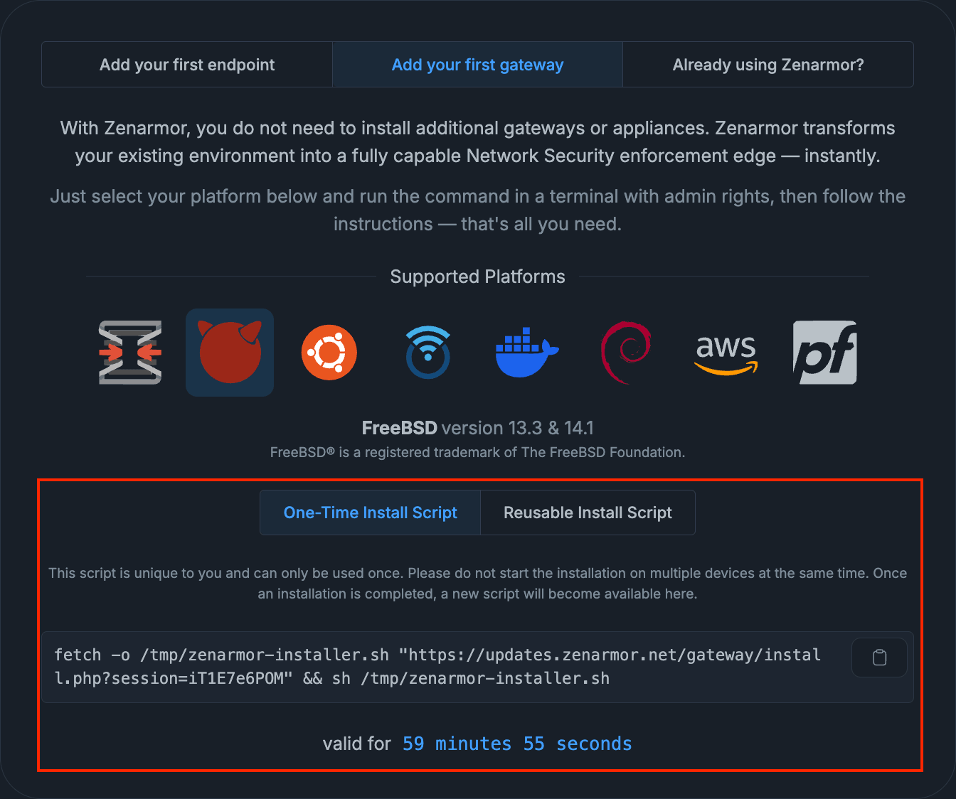 Quick Installation Guide - zenarmor.com