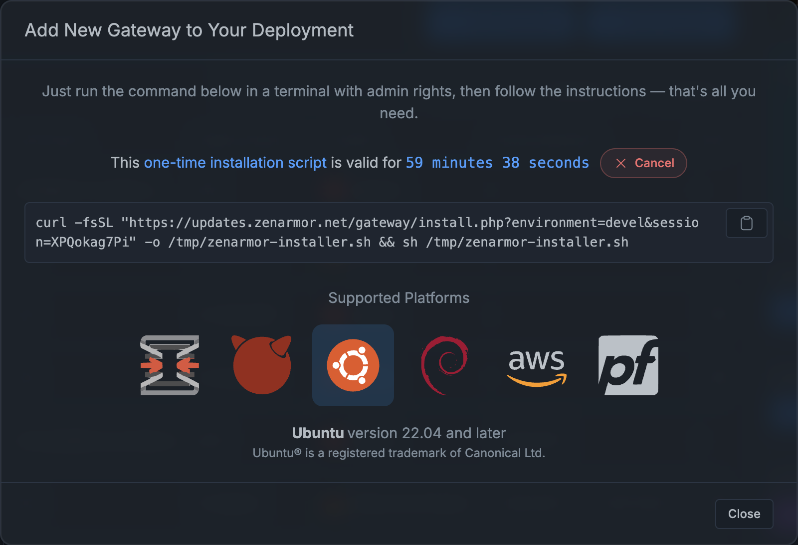One-time Installation Script