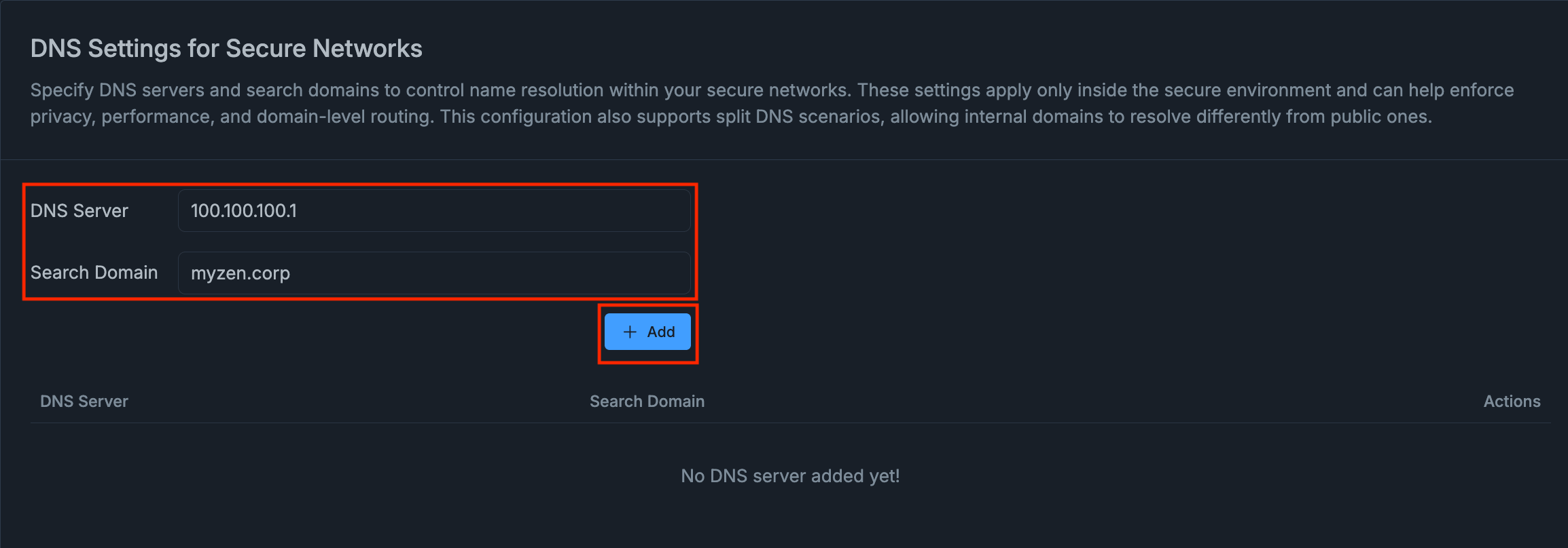 Adding DNS Server