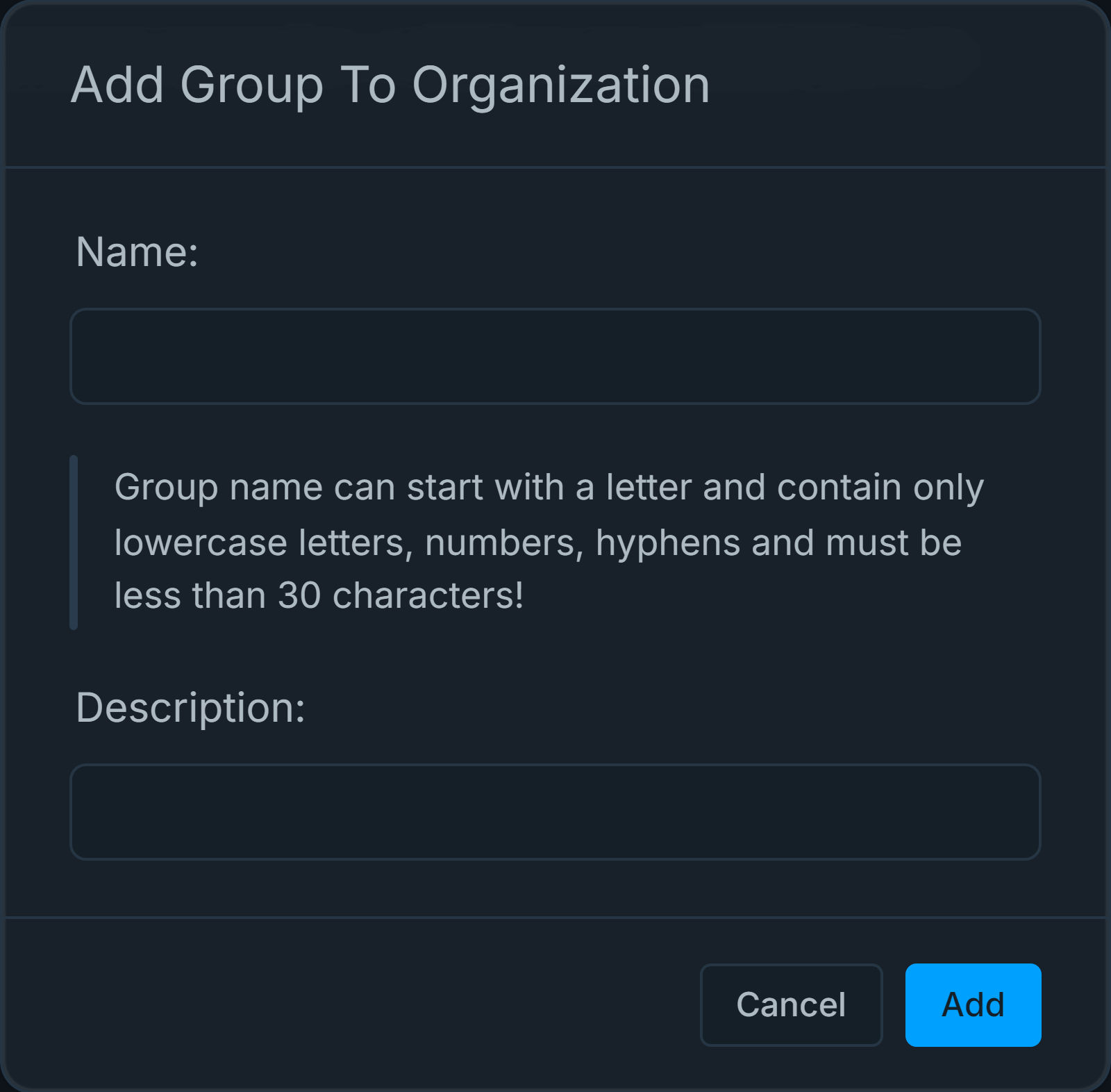 Adding Groups