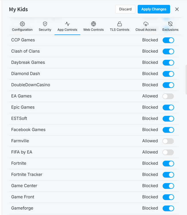 Allowing Games Individually