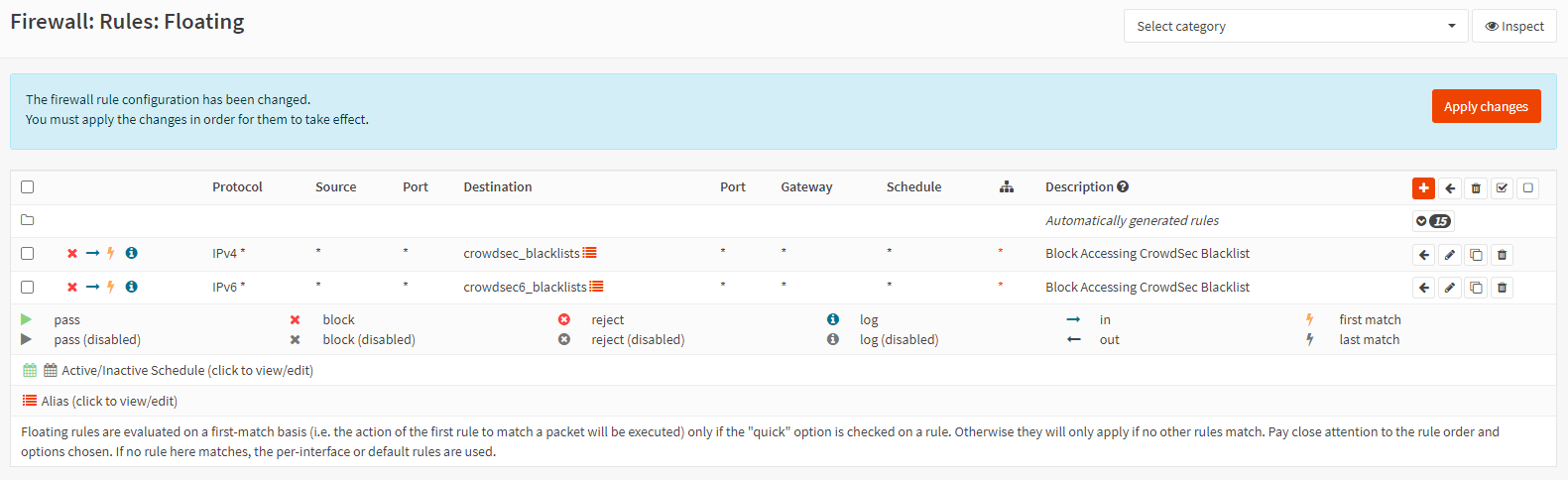 Applying firewall rules