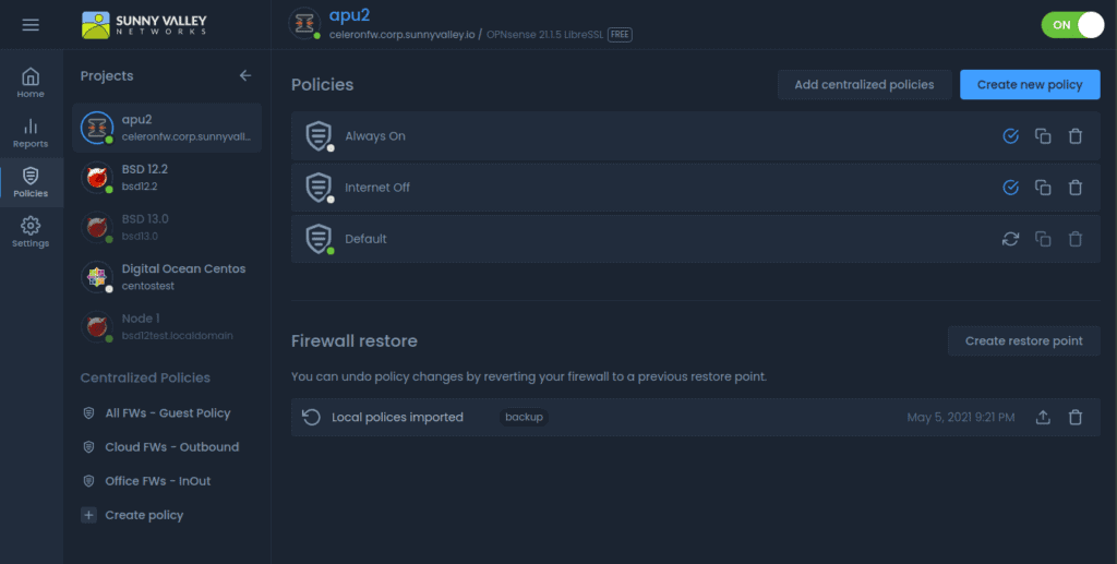 Centrally Managed Policies Centrally Managed Policies