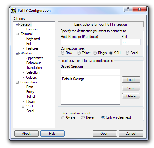 PuTTY Configuration