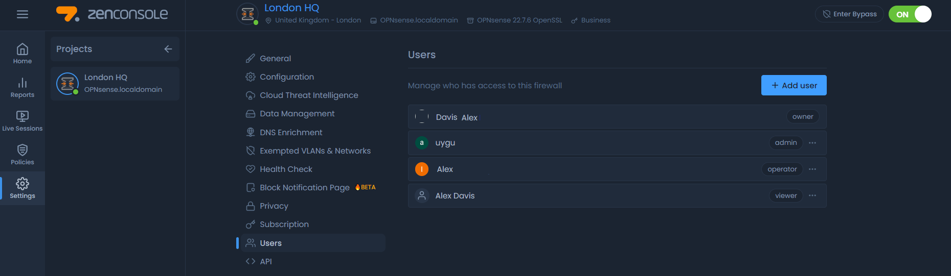 Zenconsole - Sharing Firewall with a Team