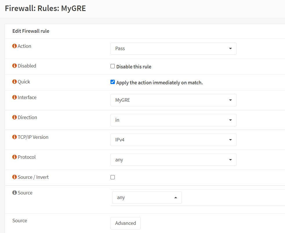 Adding any-to-any Firewall Rule on GRE Tunnel Interface
