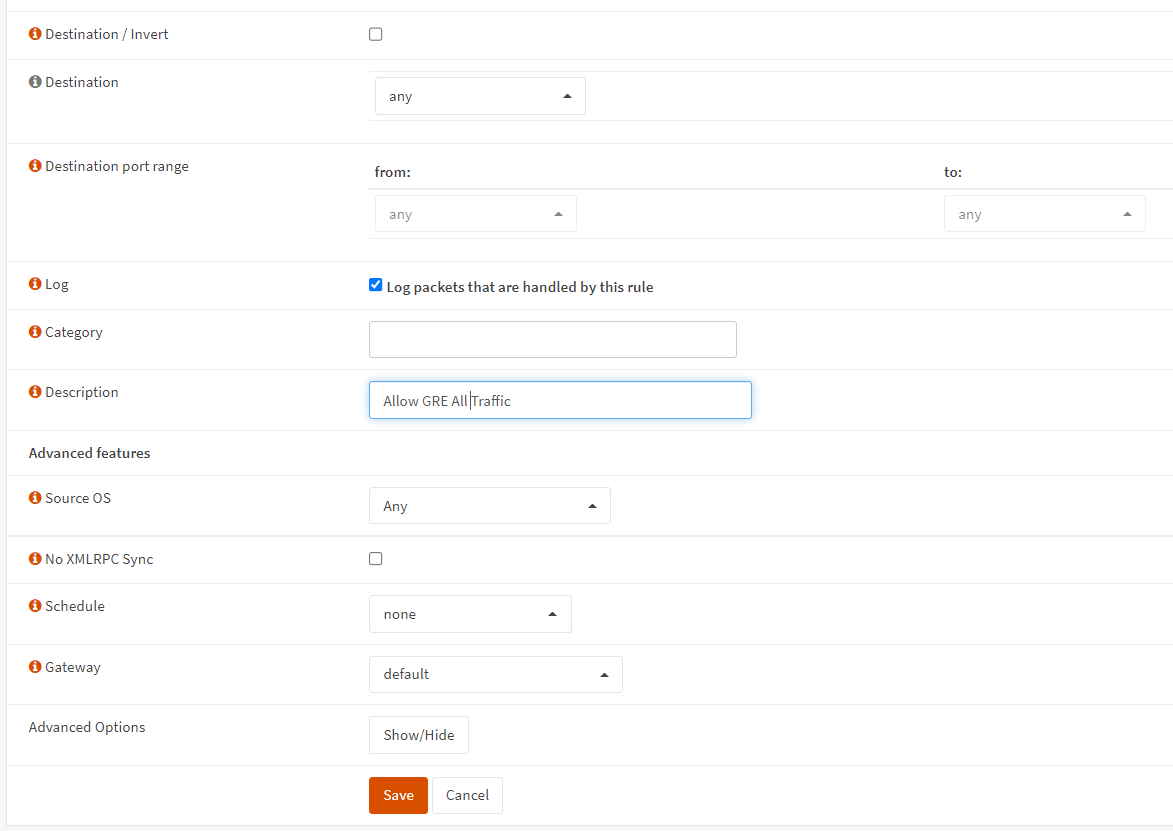 Enable Logging for Firewall Rule on GRE Tunnel Interface