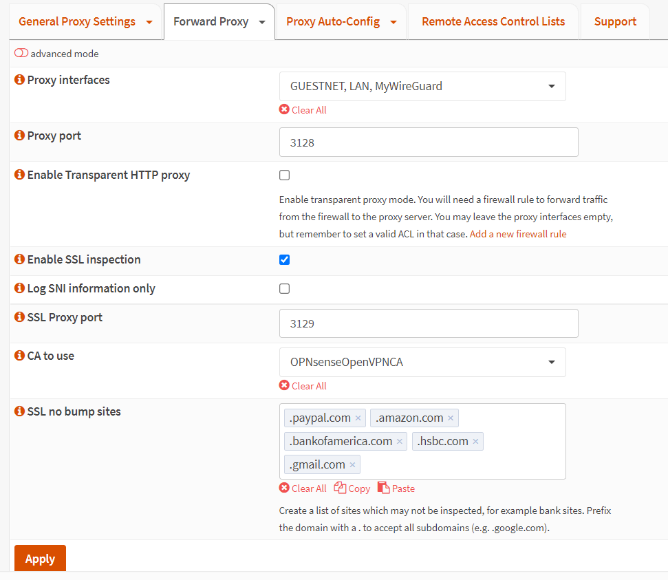 Selecting Proxy Interface on OPNsense