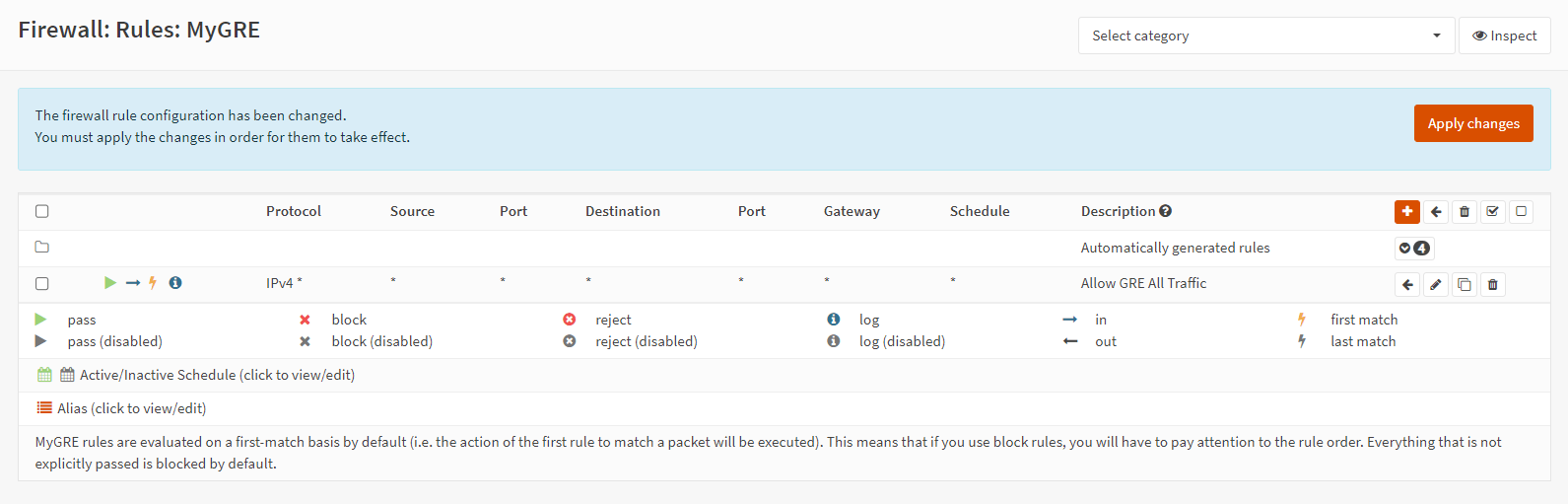 Applying the Firewall Rule on GRE Tunnel Interface