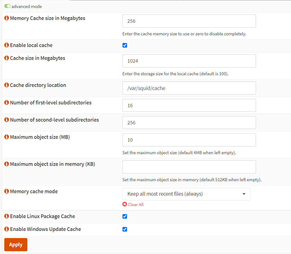 Enabling Caching Proxy on OPNsense