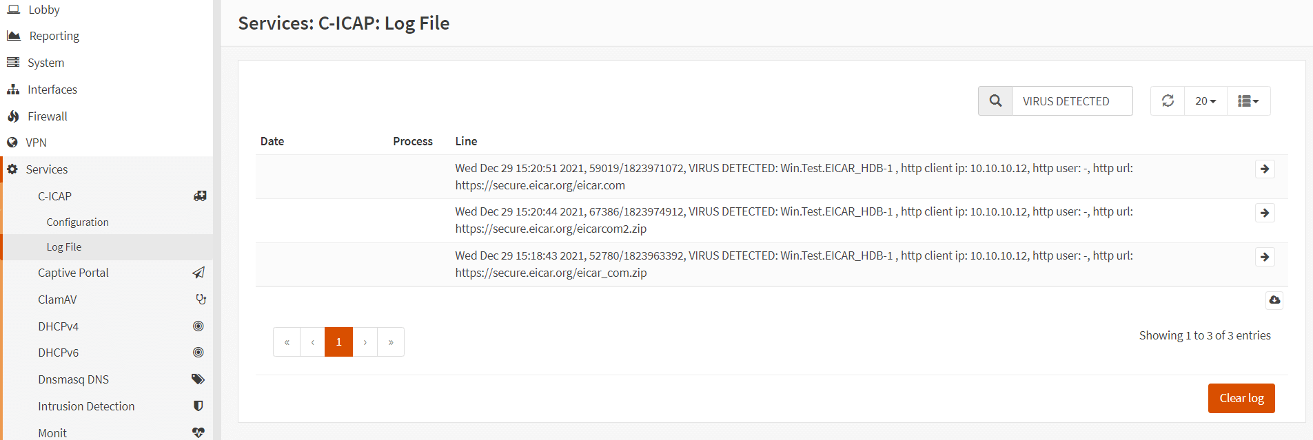 Viewing C-ICAP Logs in OPNsense