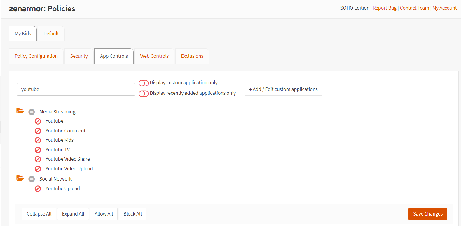 Blocking Youtube services for a specific IP address