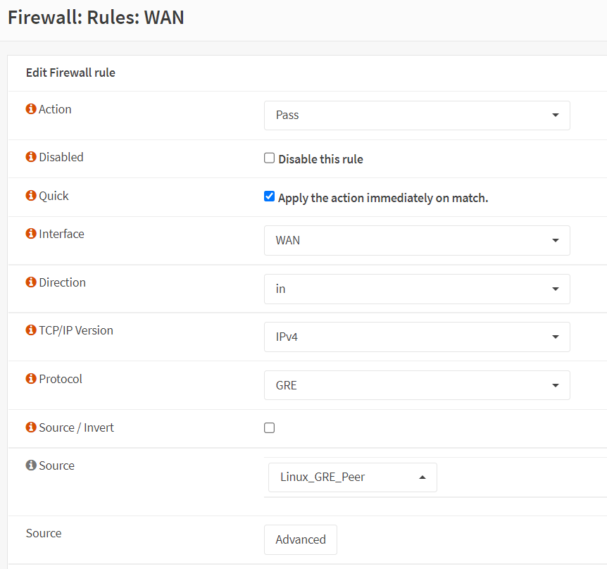 Define a Firewall Rule To Allow GRE Protocol on WAN Interface-2