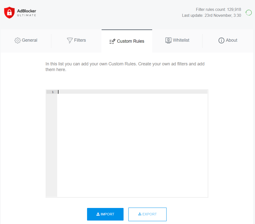 AdBlocker Ultimate Custom Rules