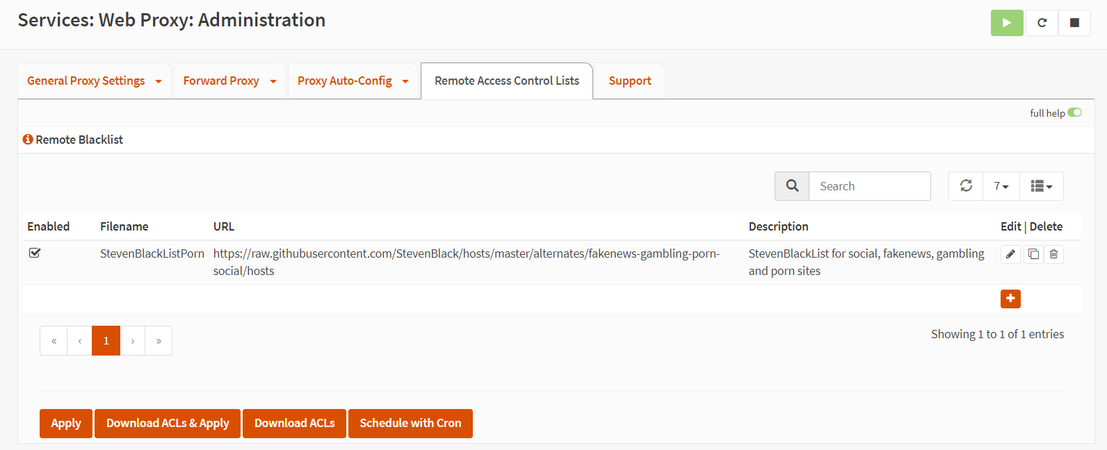 Downloading &amp; Applying Remote ACLs for Proxy Service on OPNsense