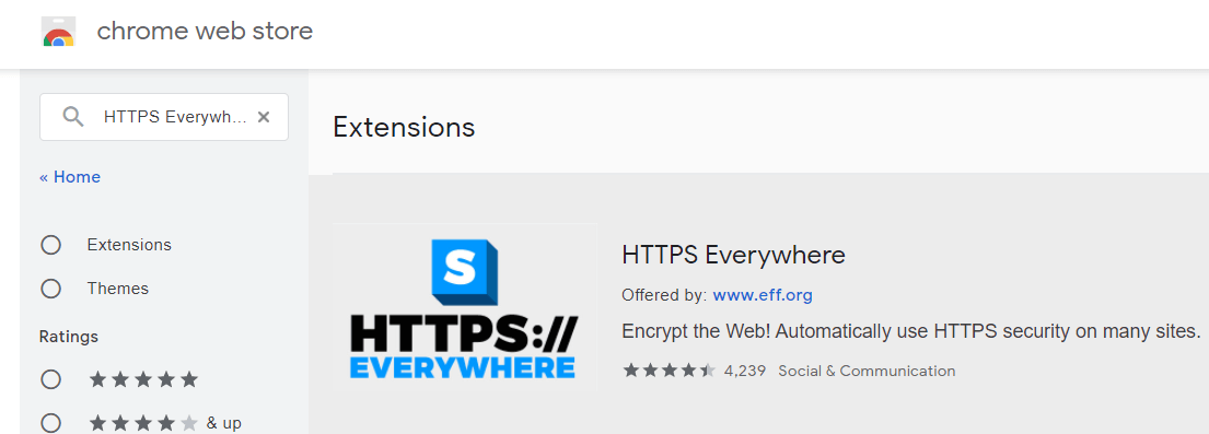 Installing HTTPS Everywhere Extension