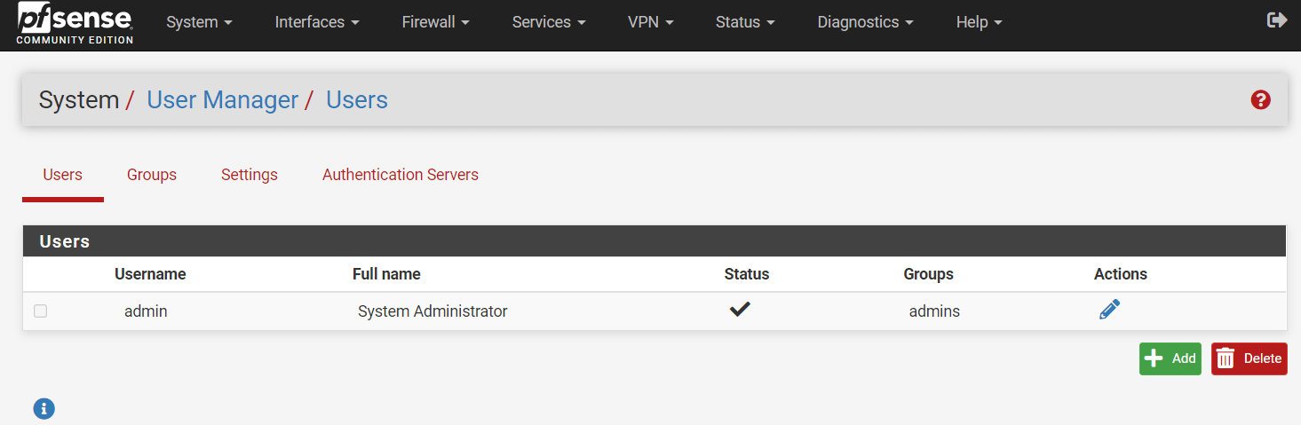 Managing Local Users on pfSense