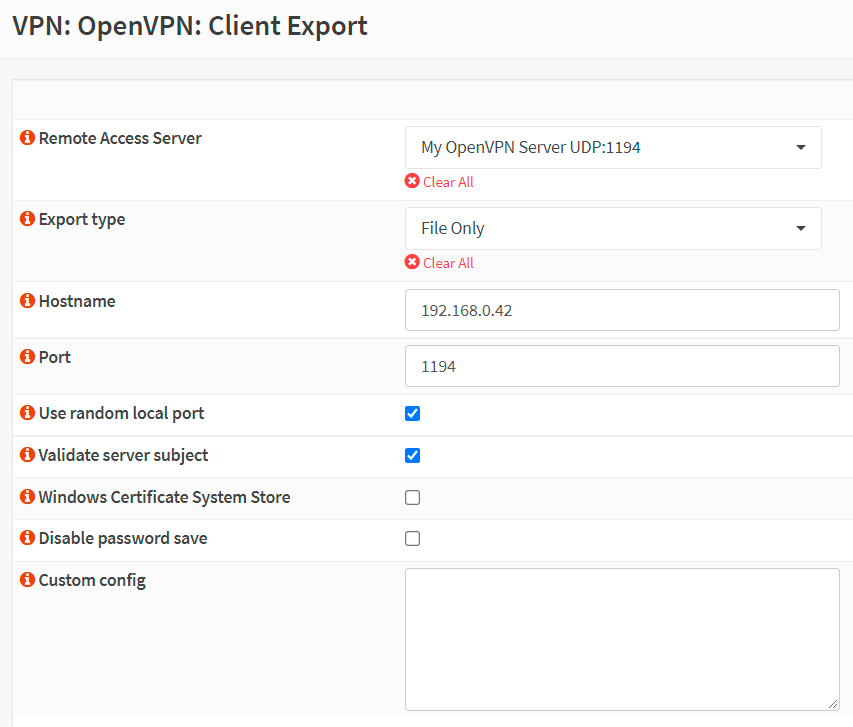 Exporting OpenVPN client in OPNsense