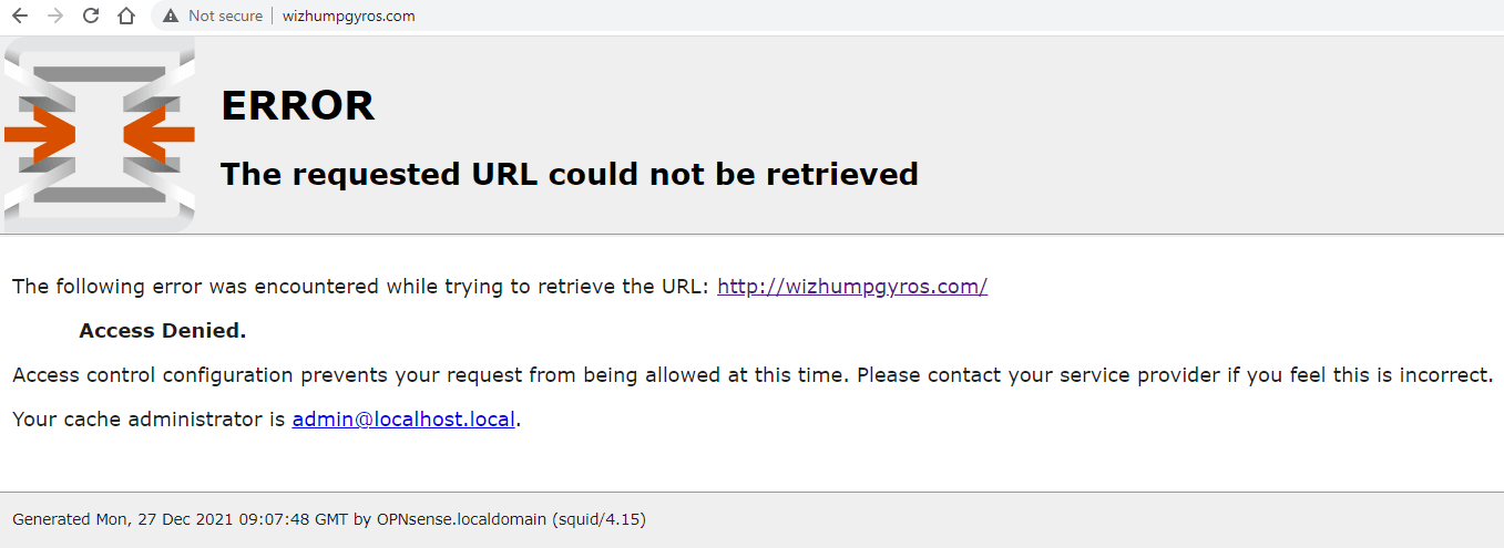 Accessing the Remote Blacklist Site is blocked on OPNsense proxy