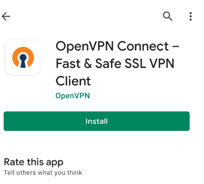  Installing OpenVPN Connect client on an Android