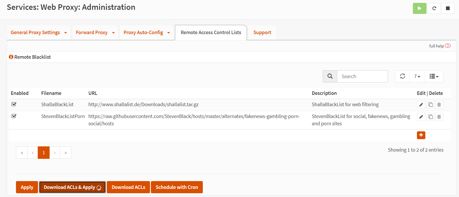 Downloading &amp; Applying Remote ACLs for Category-based Web Filtering on OPNsense Proxy Service