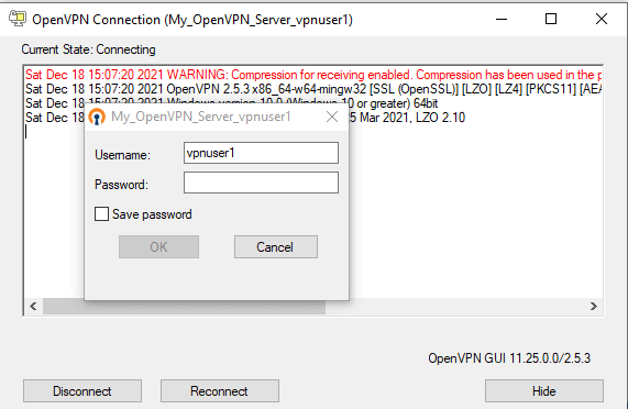 OpenVPN client authentication with MFA on Windows 10