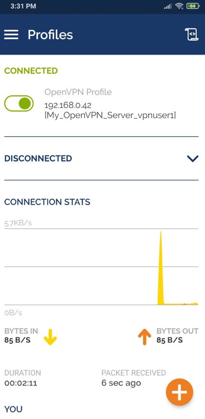 Connected OpenVPN Client on Android