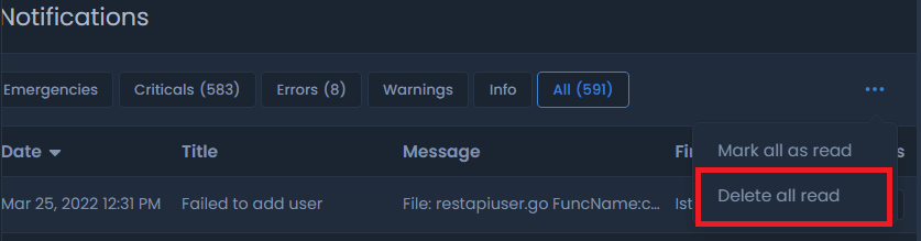 Removing all notification messages