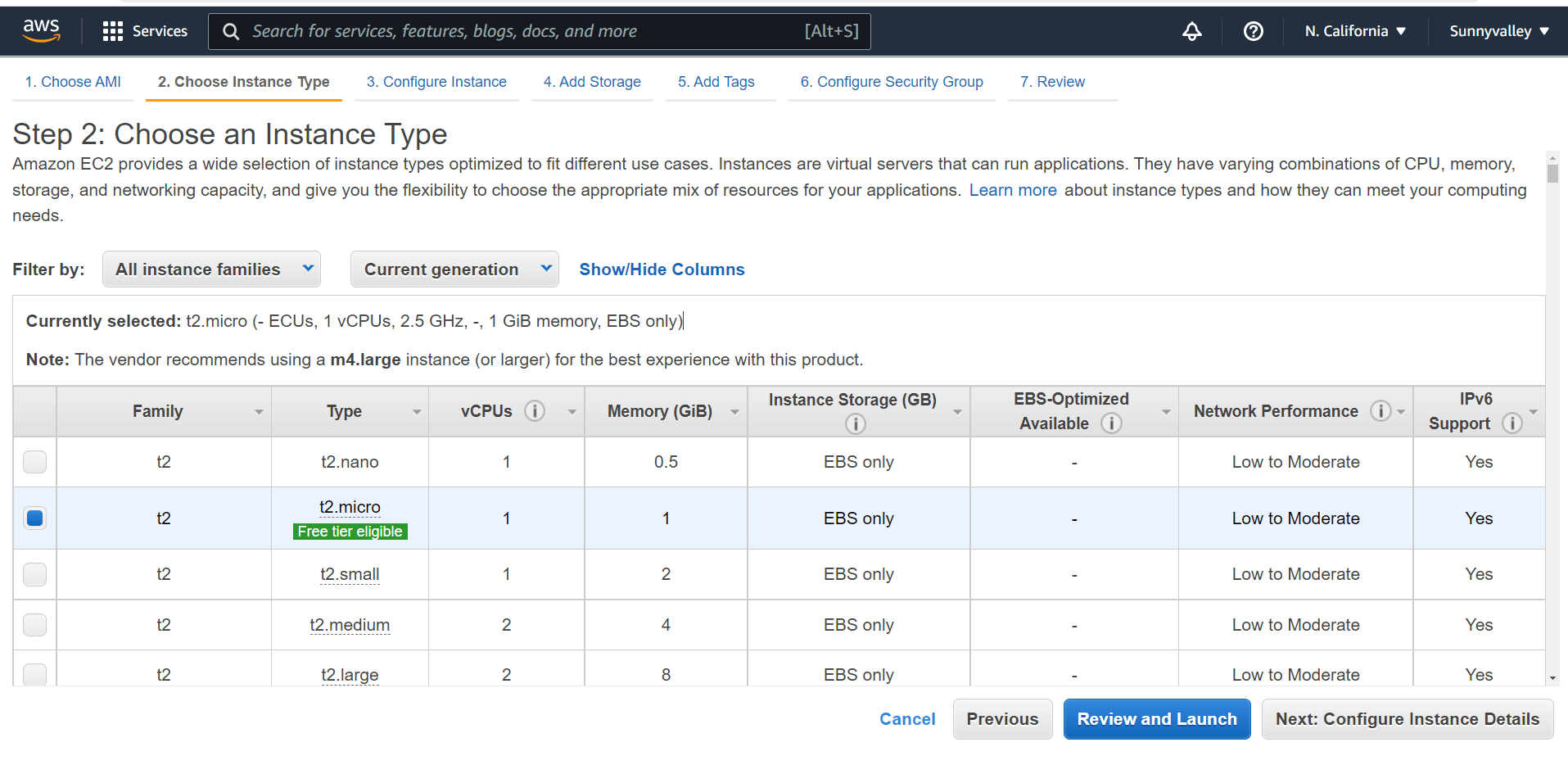 Selecting Instance Type