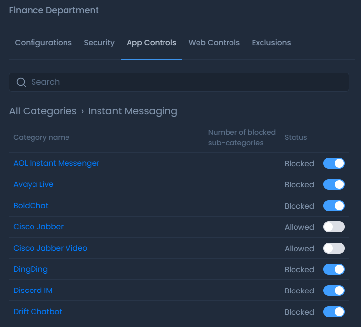 Blocking Individual Application