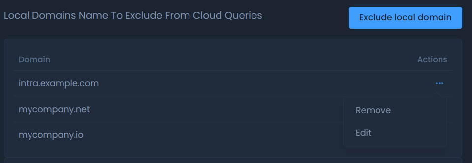 Zenconsole -  Editing Excluded Local Domain From Cloud Queries