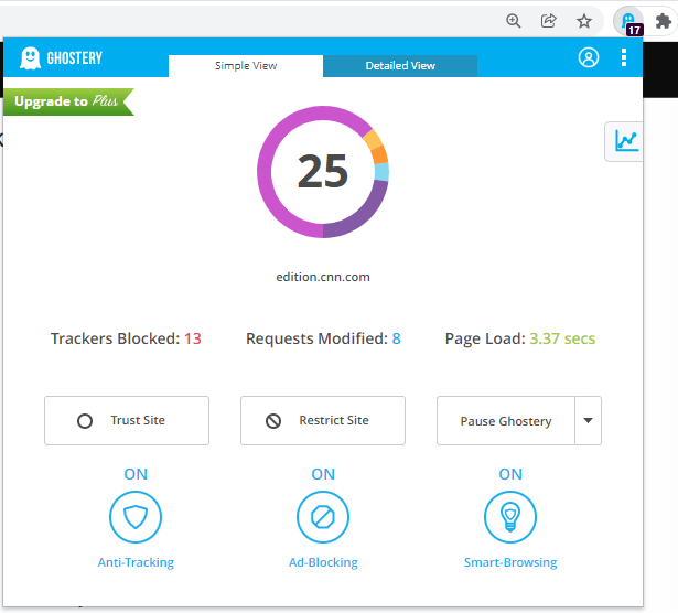 Ghostery Simple View