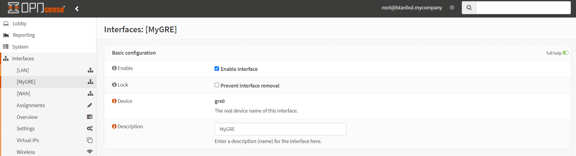 Enabling GRE Interface on OPNsense