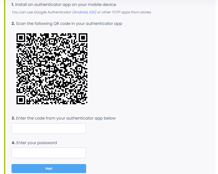 Two-Factor Authentication Configuration
